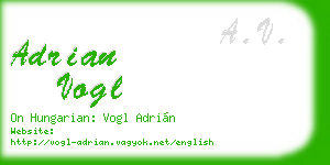 adrian vogl business card